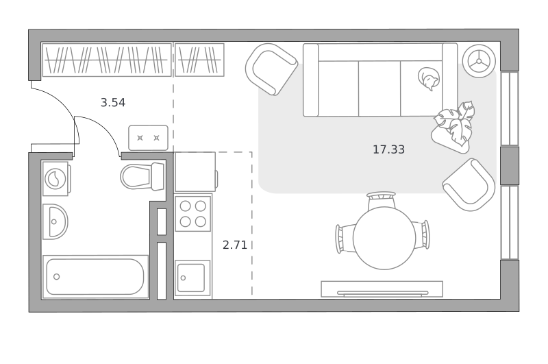 Планировка Студия