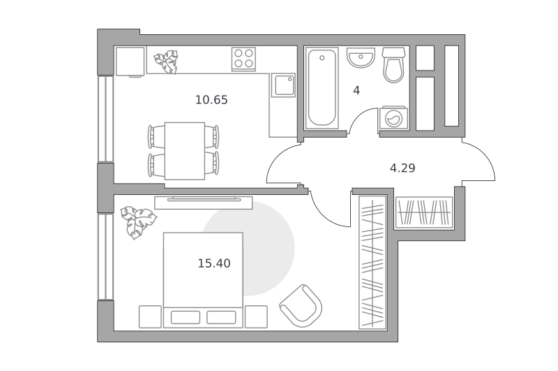 Планировка 1-комн.