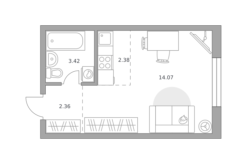Планировка Студия