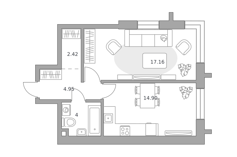Планировка 1-комн.