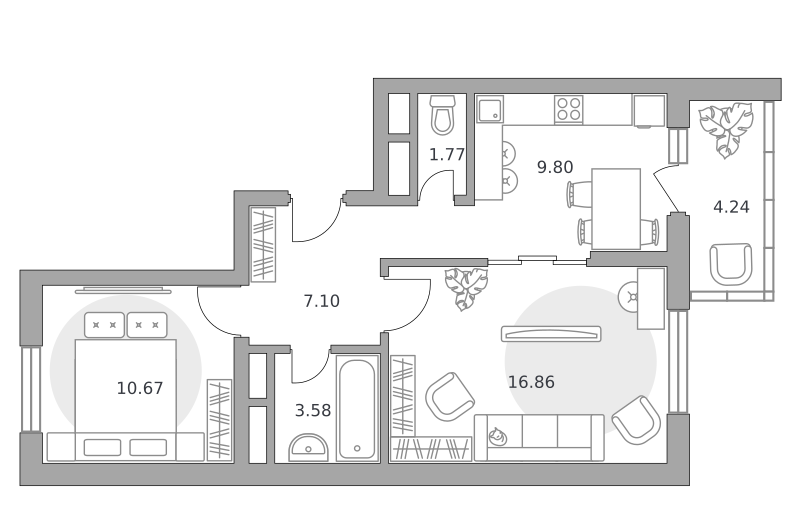 Планировка 2-комн.