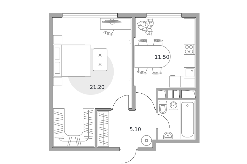 Планировка 1-комн.