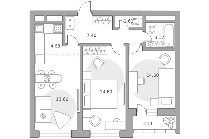 Планировка 3-комн.