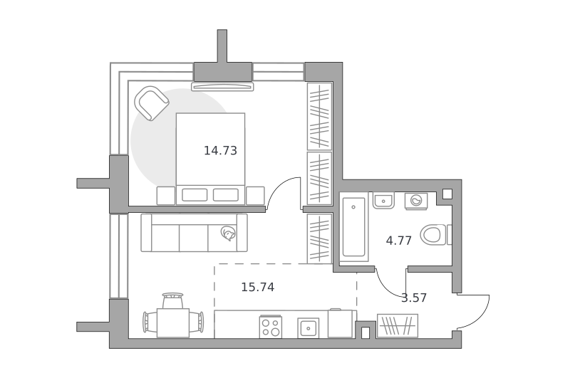 Планировка 1-комн.