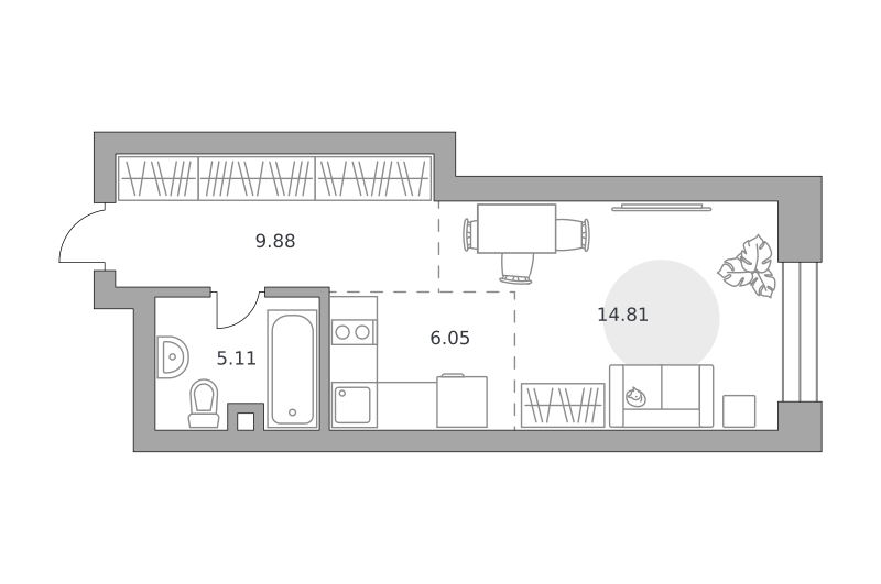 Планировка Студия