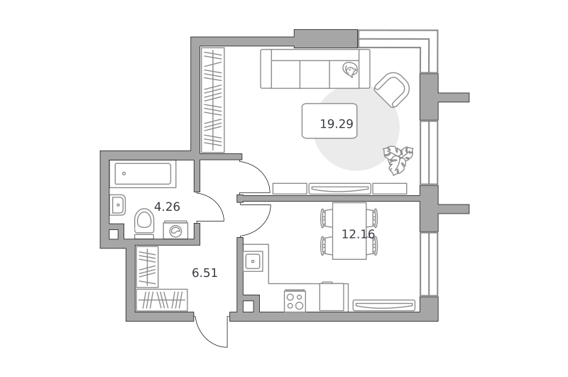 Планировка 1-комн.