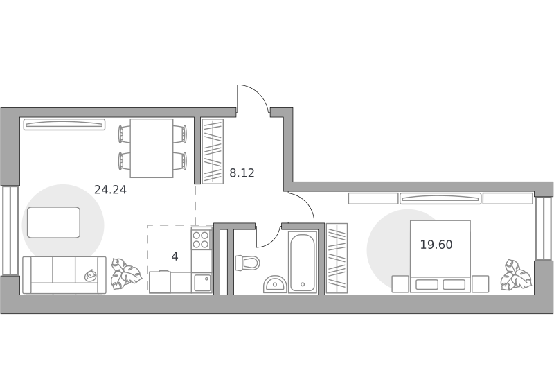 Планировка 2-комн.