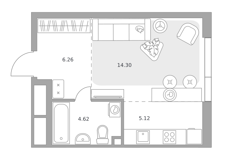 Планировка Студия