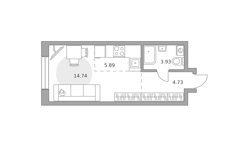 Планировка Студия