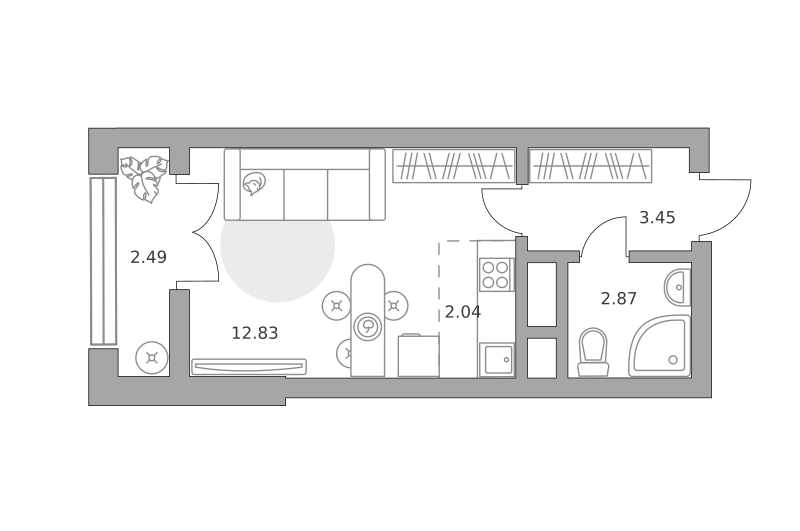 Планировка Студия