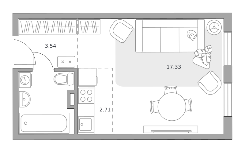 Планировка Студия