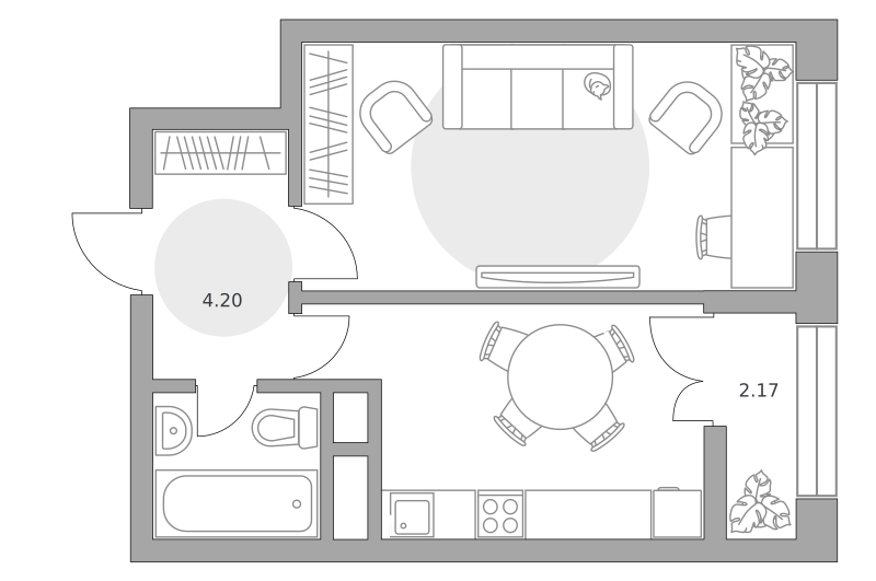 Планировка 1-комн.