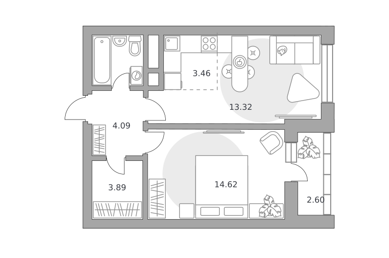 Планировка 2-комн.