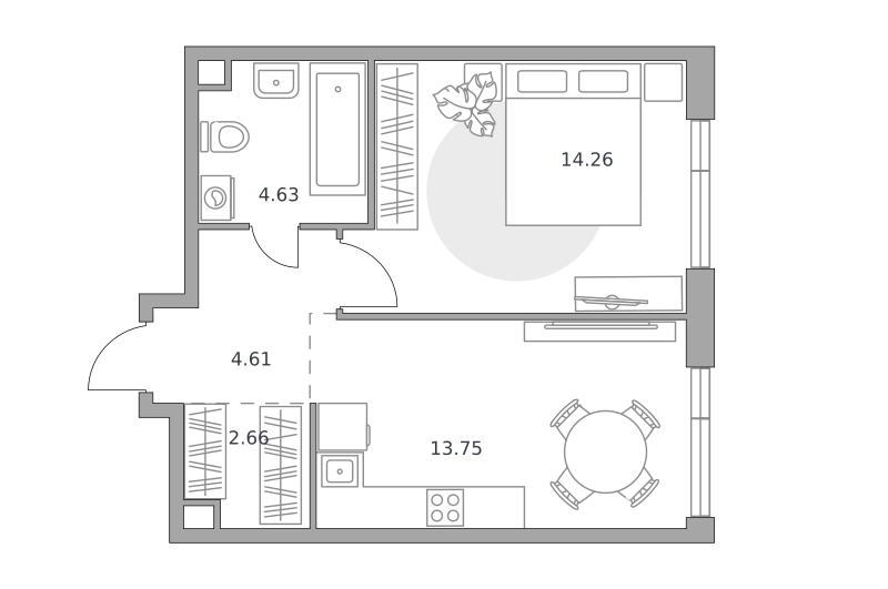 Планировка 1-комн.