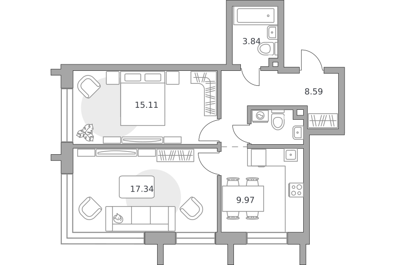 Планировка 2-комн.
