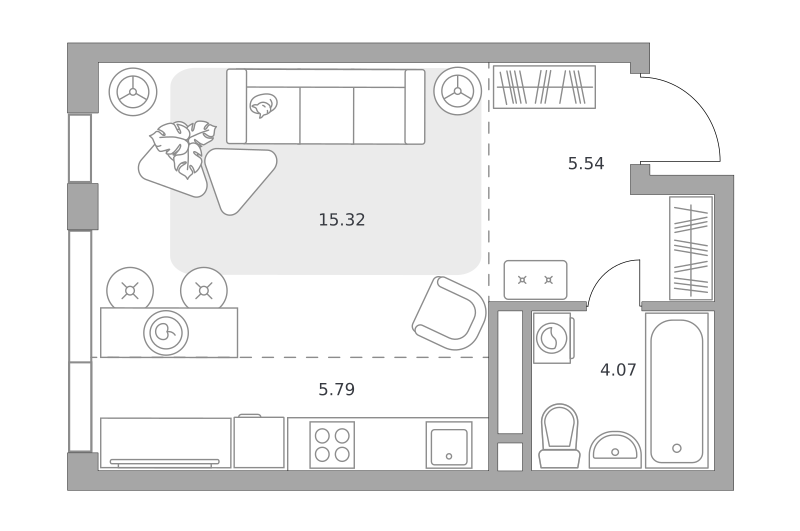 Планировка Студия
