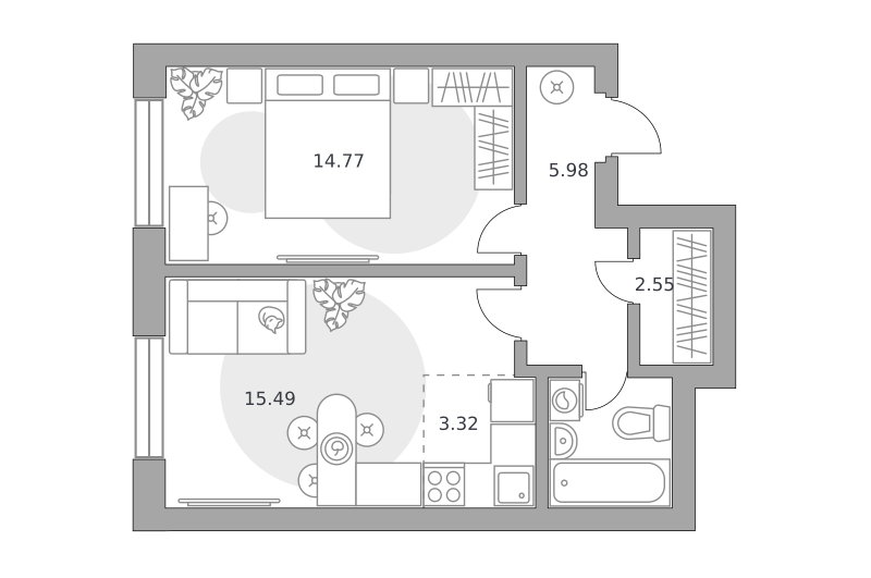 Планировка 2-комн.