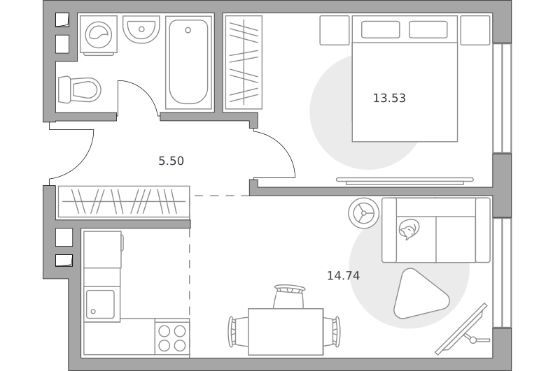 Планировка 2-комн.