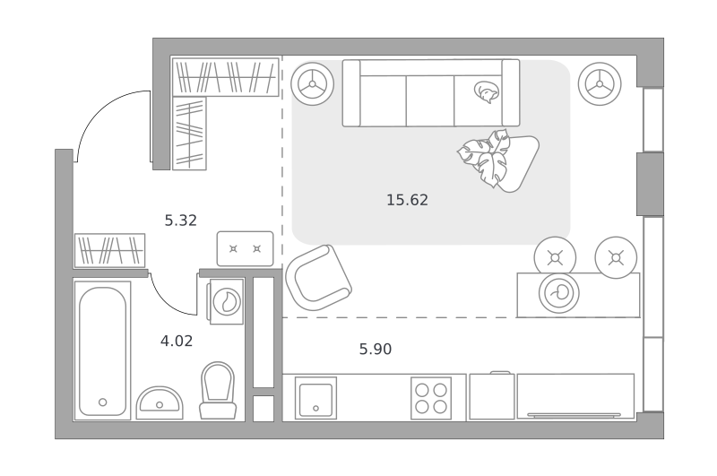 Планировка Студия