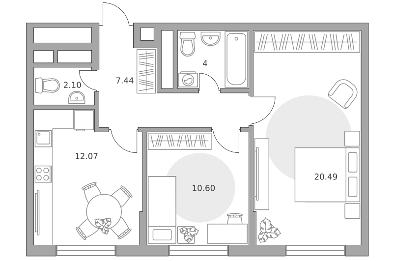 Планировка 2-комн.