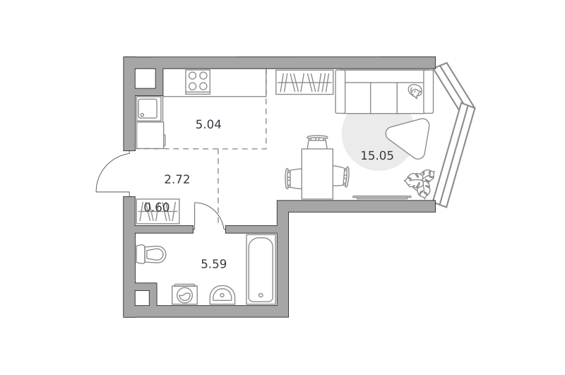 Планировка Студия