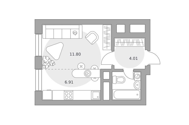 Планировка Студия