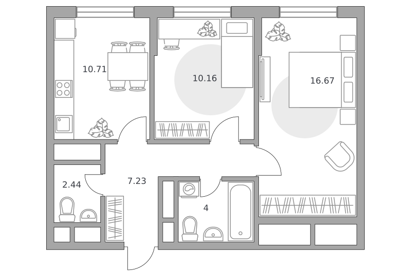 Планировка 2-комн.