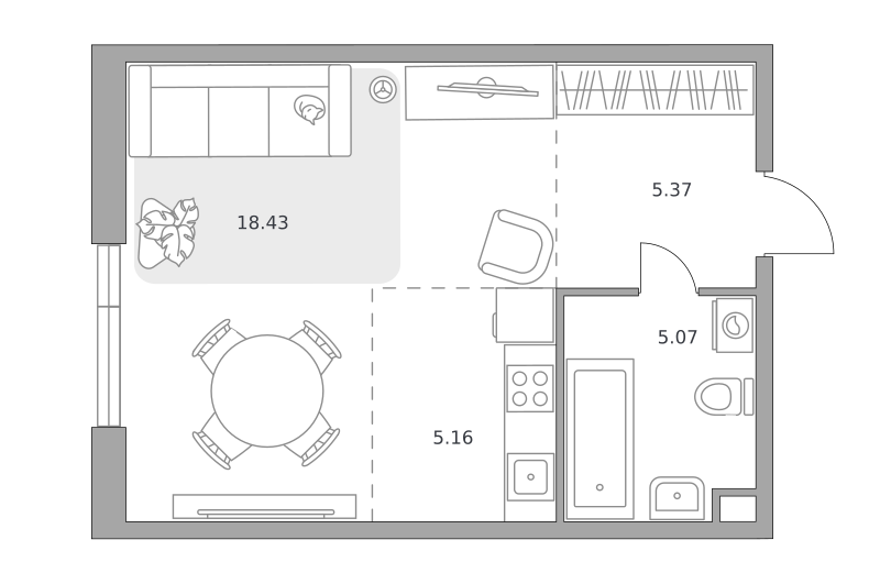 Планировка Студия