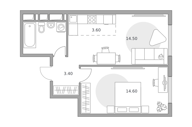 Планировка 2-комн.