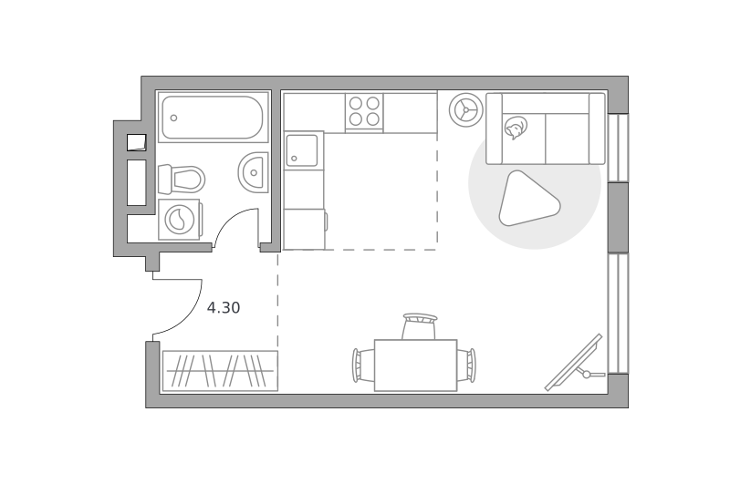 Планировка Студия