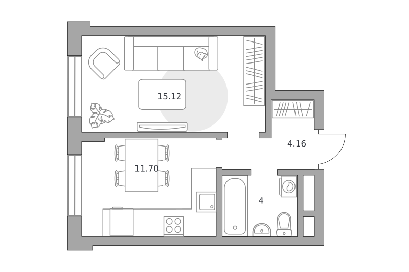 Планировка 1-комн.