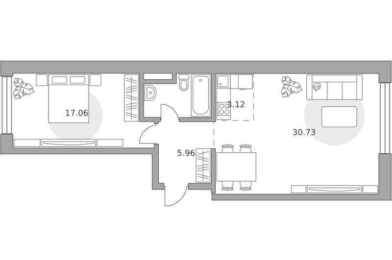 Планировка 2-комн.