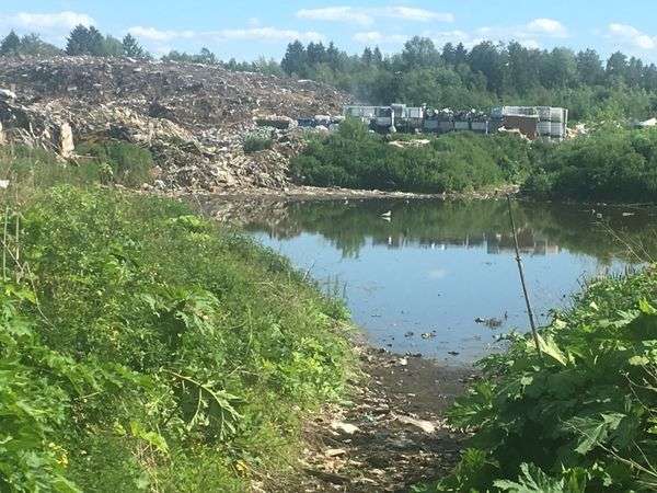 Пожар на полигоне в Андреево
