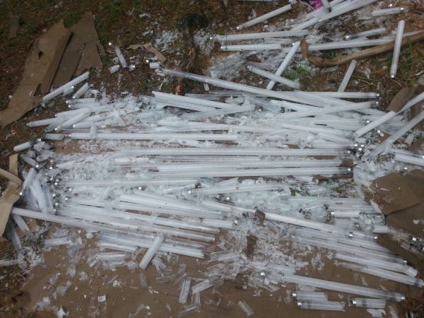 Свалка ртутных ламп у мемориала Виноградова