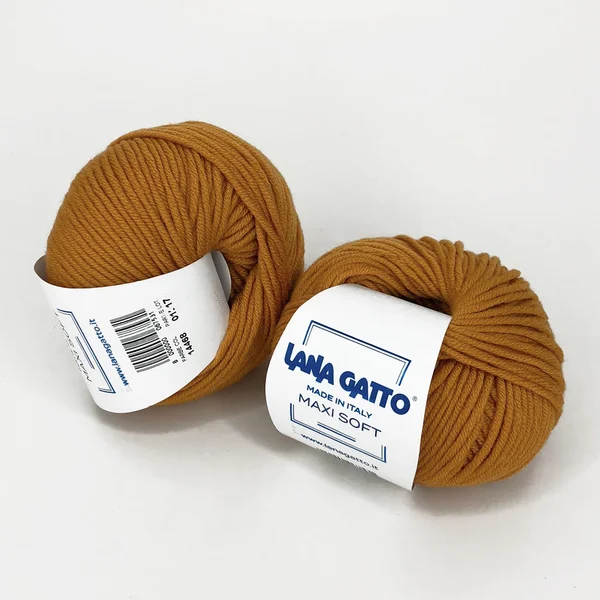 Lana Gatto, Maxi Soft, Меринос 100%, Коричневый/Тыквенный (14468)