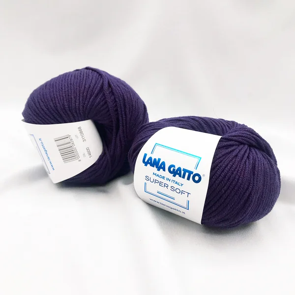 Lana Gatto, Super soft, Меринос 100%, Фиолетовый/Темно-фиолетовый (14600)