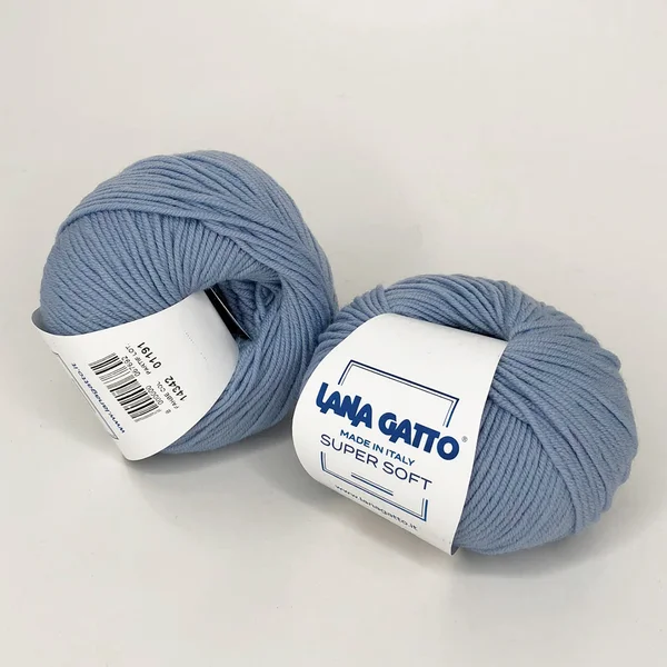Lana Gatto, Super soft, Меринос 100%, Голубой/Небесно-голубой (14342)