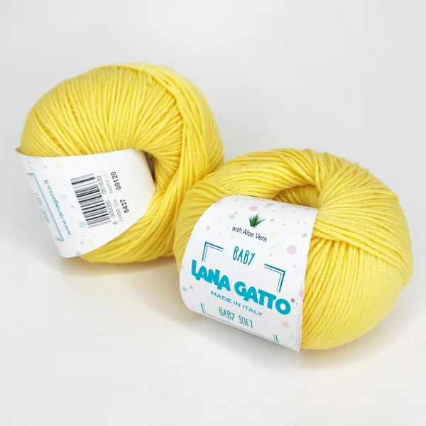 Lana Gatto, Baby Soft, Меринос 100%, Желтый/Желтый (8437)