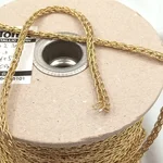 Kyototex, METALLIC-CHAIN, Вискоза 73% / Нейлоновая плёнка / Японская бумага 13%, Желтый/Золото (21-09-21-4) 3