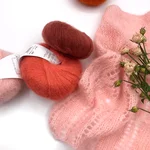 Lana Gatto, Silk Mohair, Кид мохер 75% Шёлк 25%, Терракотовый/Яркий персик (8392) 3