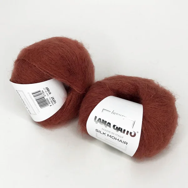 Lana Gatto, Silk Mohair, Кид мохер 75% Шёлк 25%, Коричневый/Терракотовый/Молочный шоколад (13737)