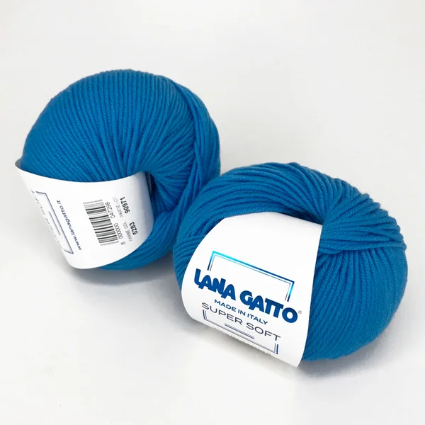 Lana Gatto, Super soft, Меринос 100%, Голубой/Яркий голубой (05283)