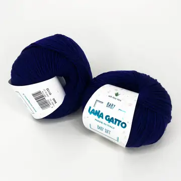 Lana Gatto, Baby Soft, Меринос 100%, Синий/Ночка (8440)