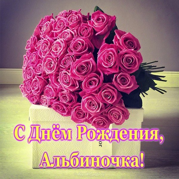 Альбиночка с днем рождения открытка