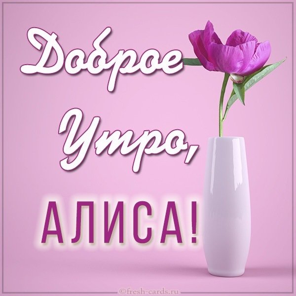 Картинка доброе утро Алиса