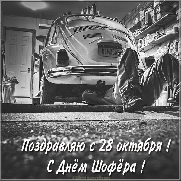 Картинка на 28 октября с поздравлением с днем шофера