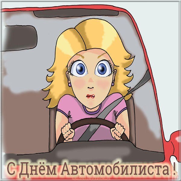 Картинка с днем автомобилиста девушки
