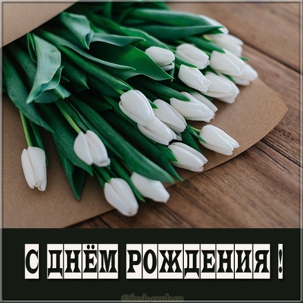 Картинка с днем рождения с белыми цветами