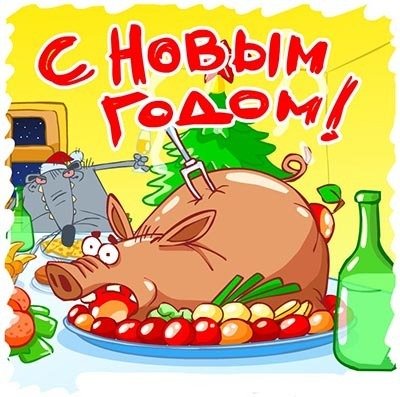 Красивая открытка с 2019 Новым Годом свиньи загрузить