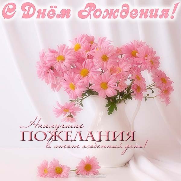 Милая открытка с днём рождения женщине